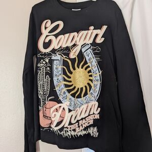 Zara Black Cowgirl Graphic Sweatshirt